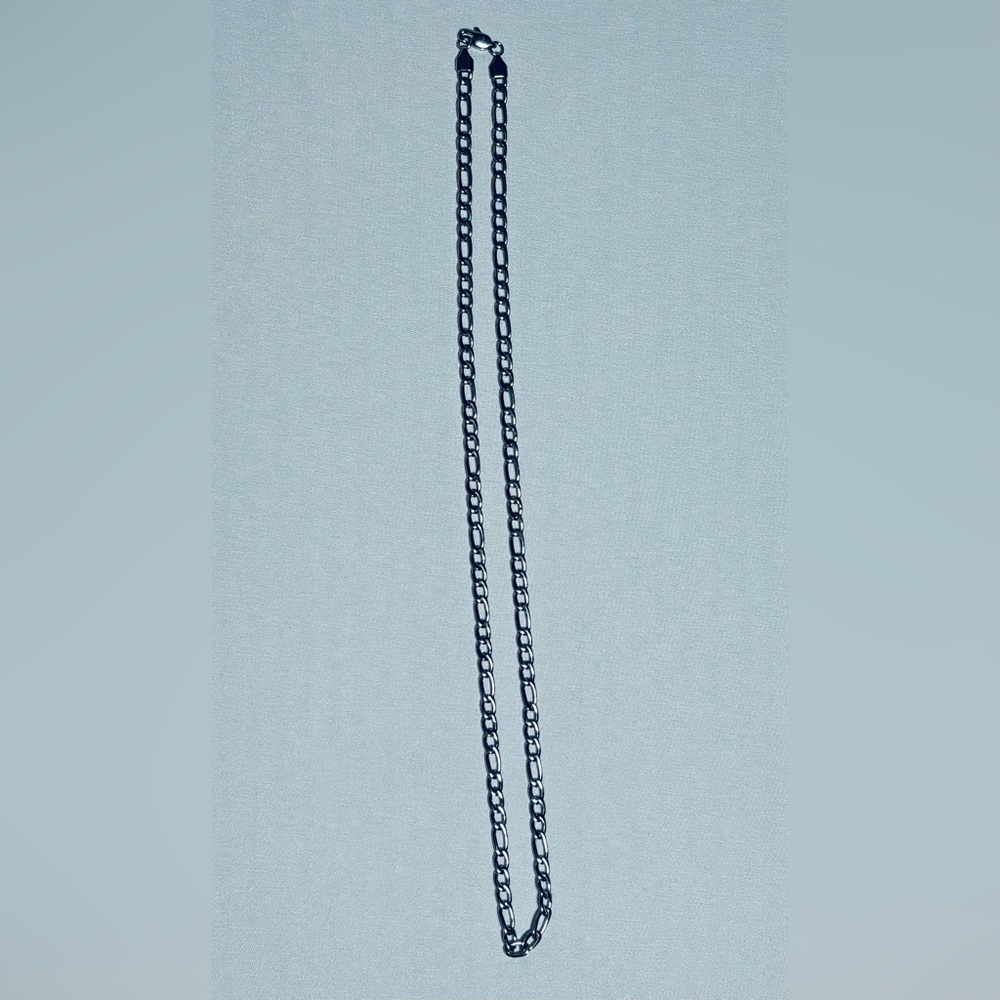 Men's Stainless Steel Silver 5mm Figaro Link Chain 24" NEW VERY NICE